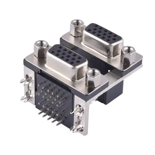 thumbnail image 2 of 5x VGA Female PCB Mount Connectors – 15-Pin D-Sub High Density – New (USA Seller) 2 of 3