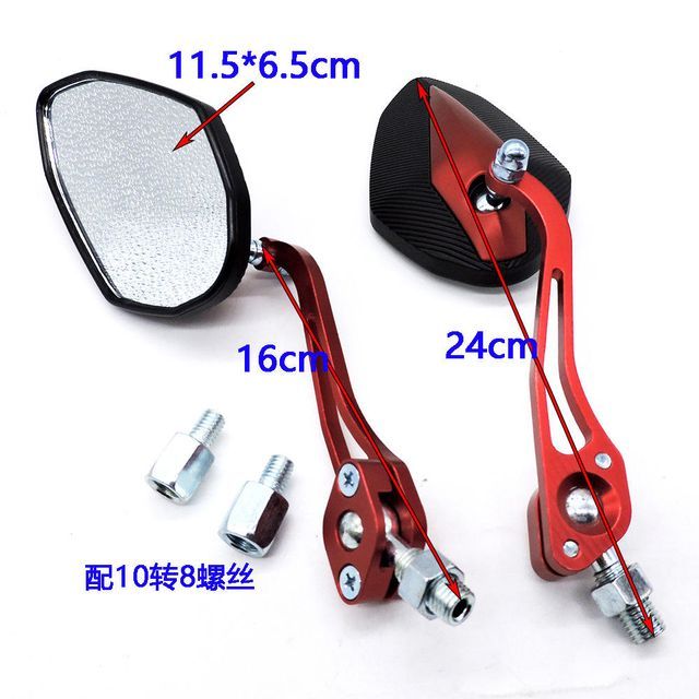 Yeqqzq Universal Motorcycle Side Mirrors – 2-Pack Rearview Mirrors With Rotatable Mounts & Brackets, Fits Honda, Kawasaki, Hyosung